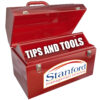 Empty Red Toolbox for Your Copy or Message Blank Copyspace